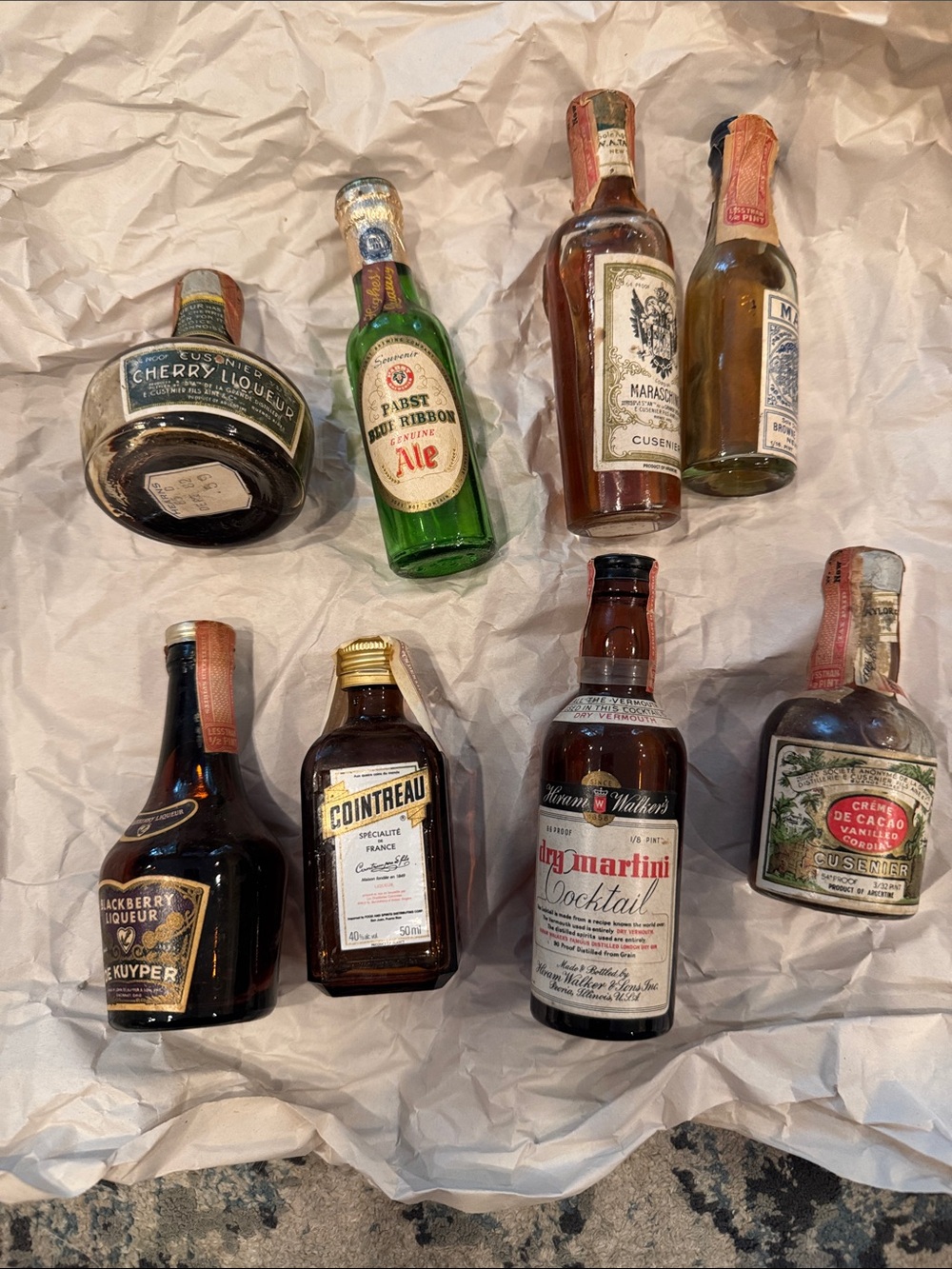 Assorted Miniature Liqueur Bottle Collection - Brown & Green